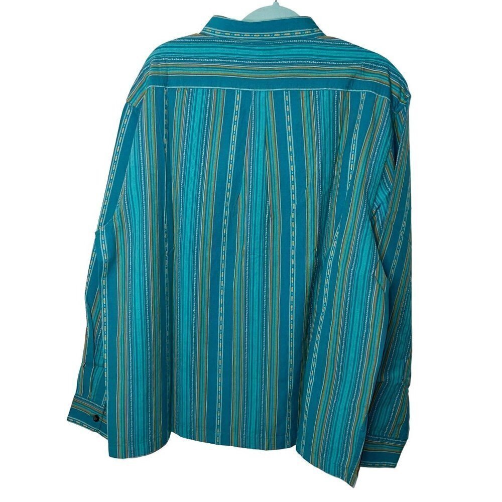 F*cking Awesome Mens Shirt Green Size 2X Striped Button Down Long Sleeve New - Picture 2 of 14